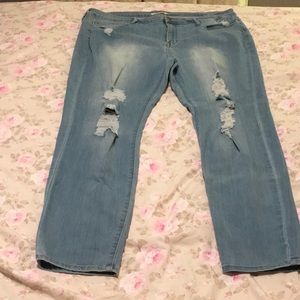 Size 22W Distressed Skinny Leg Jean.